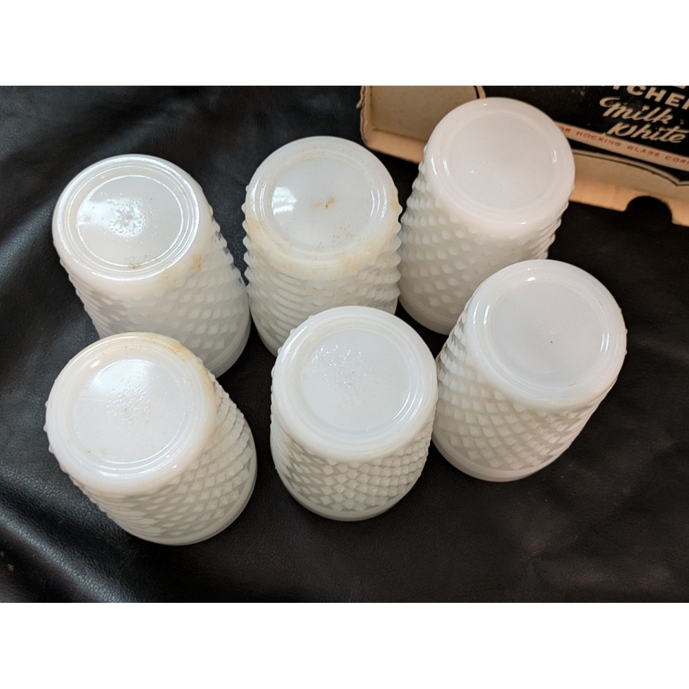 Anchor Hocking Milk White Hobnail Water Set 7 Piece Pitcher & Tumblers with Box - Picture 11 of 16